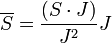 \overline{S} = \frac{(S \cdot J)}{J^2} J
