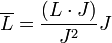 \overline{L} = \frac{(L \cdot J)}{J^2} J