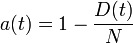  a(t)=1-\frac{D(t)}{N} 